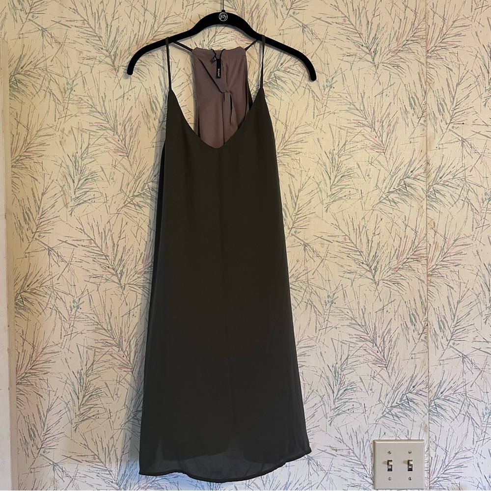 Tempted olive green mini dress size large